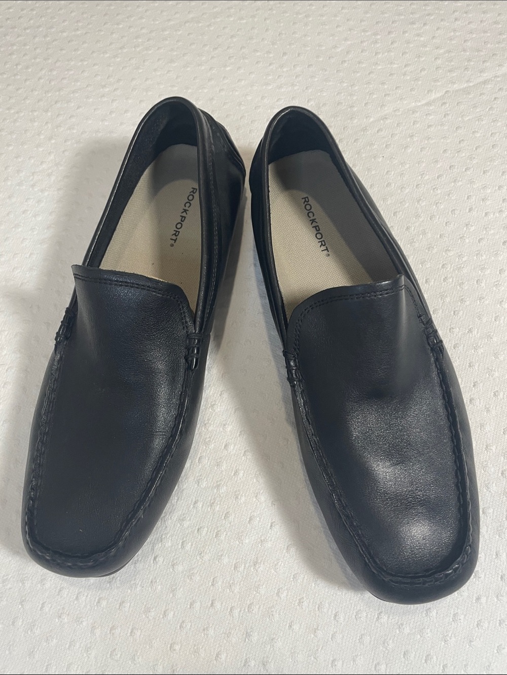 Rockport Black Leather Slip-On Moccasin Driving Loafers M11 NWOT